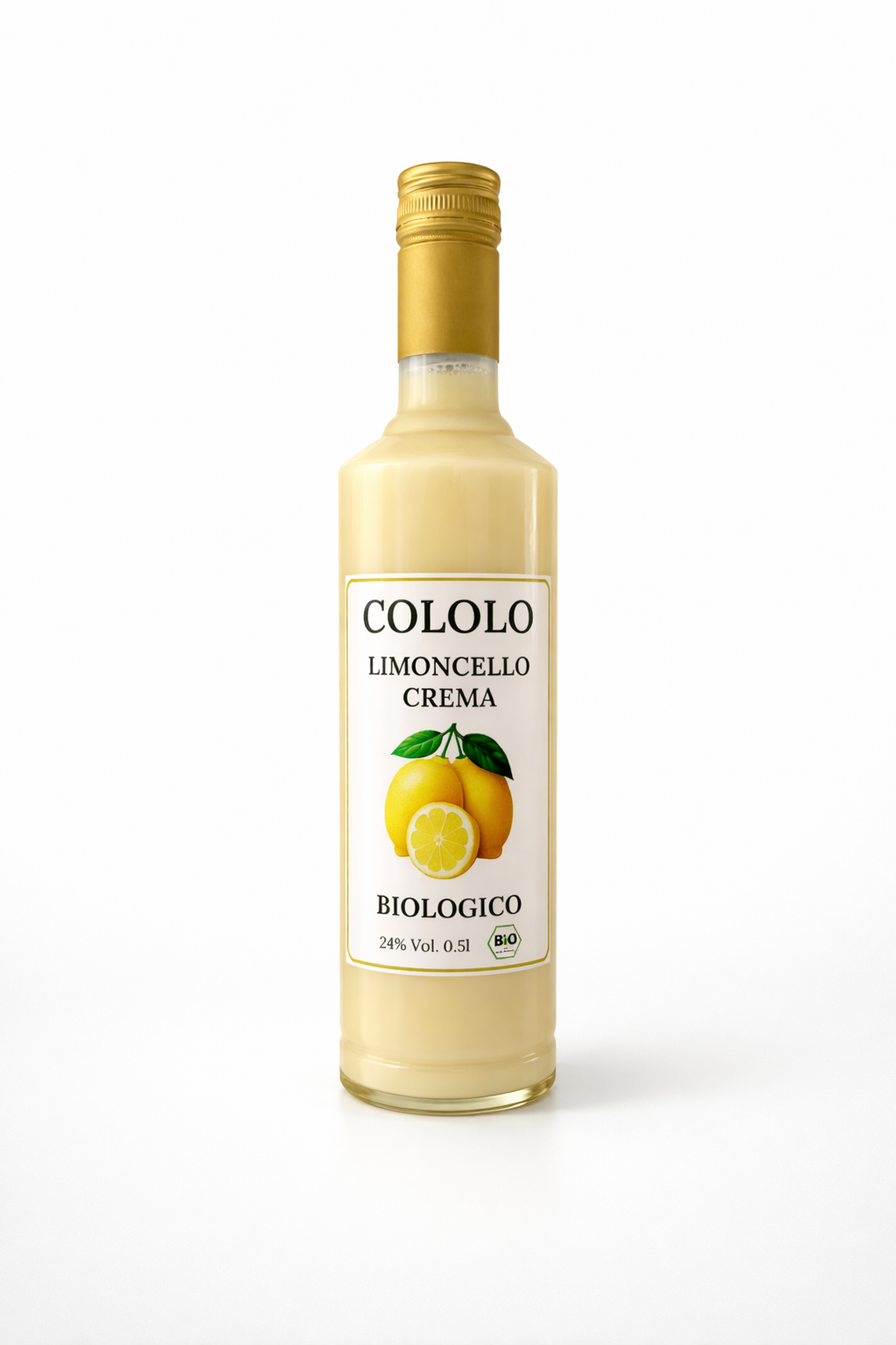 Cololo Bio Limoncello Crema 0,5l (24% Vol.) – Italienischer Zitronenlikör Crema