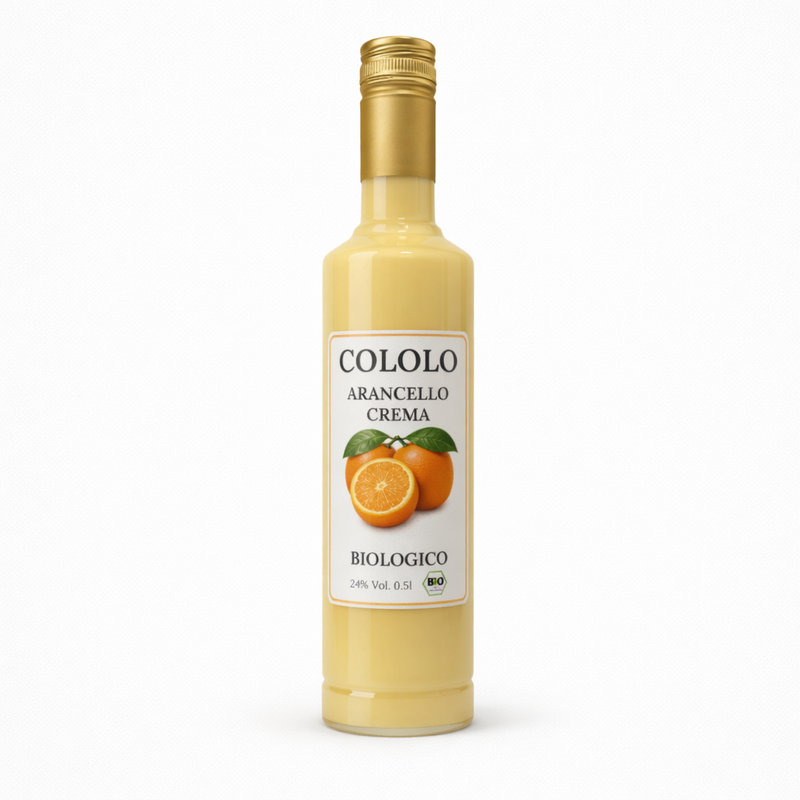 Flasche Cololo Bio Arancello Crema, 0,5 Liter, cremiger Orangenlikör