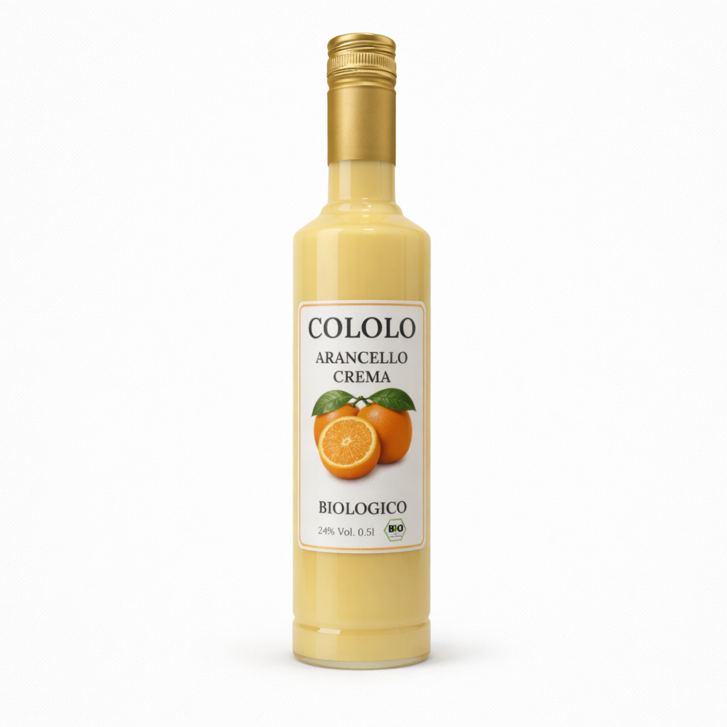 Cololo Bio Arancello Crema 0,5l (25% Vol.) – Italienischer Orangenlikör Crema